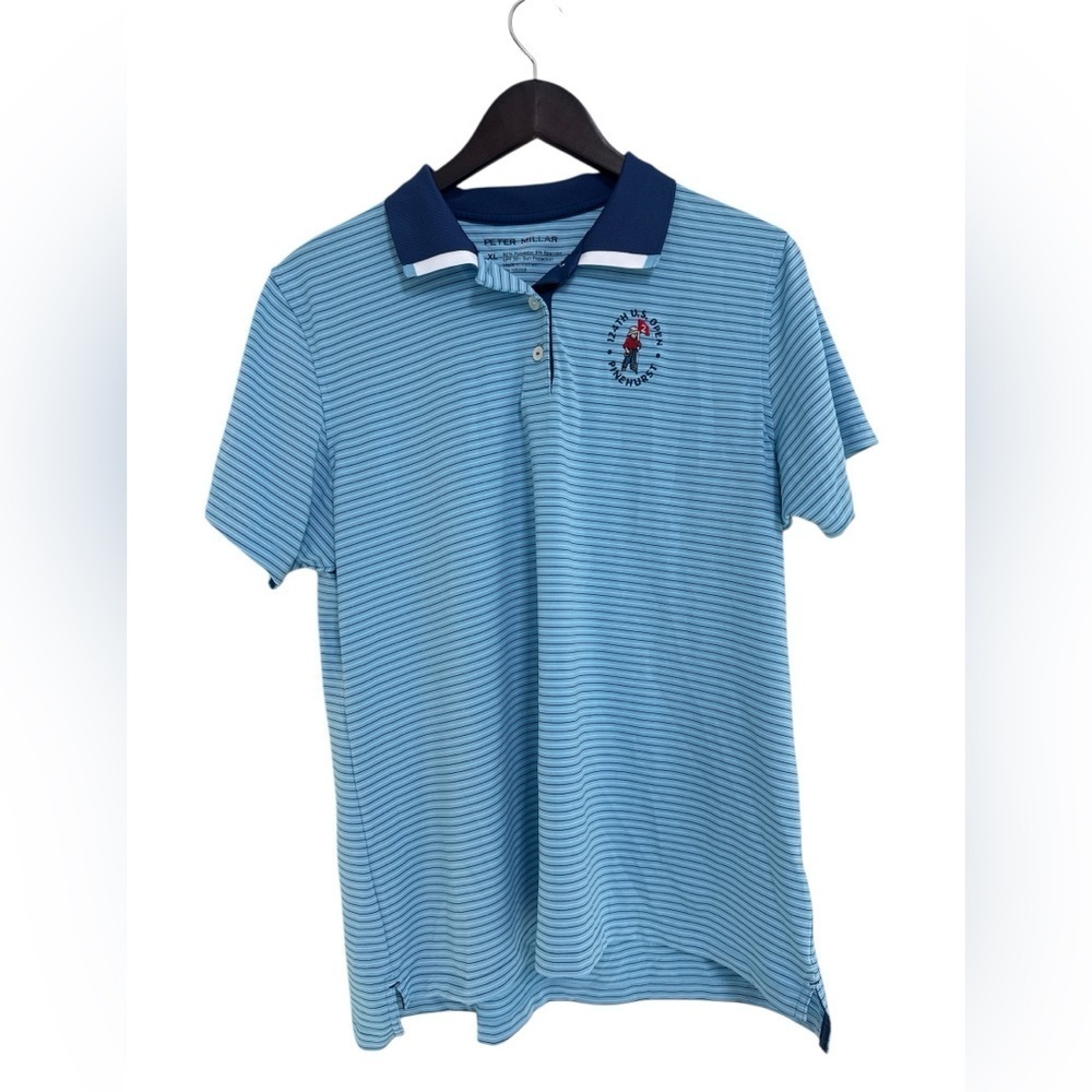 Peter Miller U.S. OPEN PINEHURST PETER MILLAR BLUE Stripe GOLF POLO